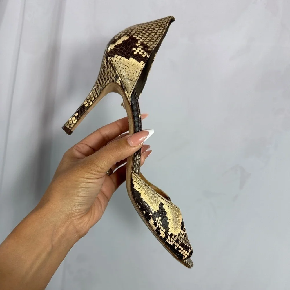Kate Spade Snake print peep toe heels size 10